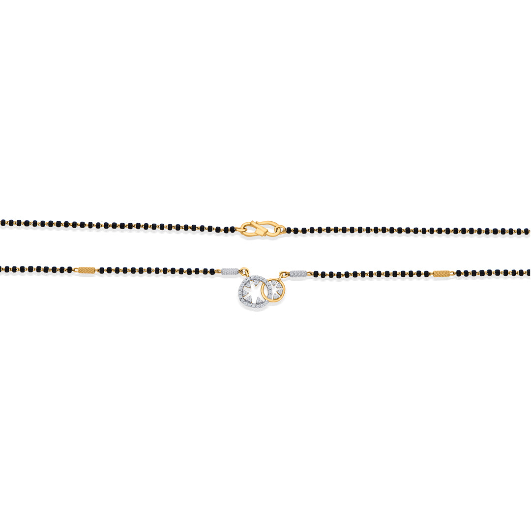 twin loop gold modern mangalsutra for women