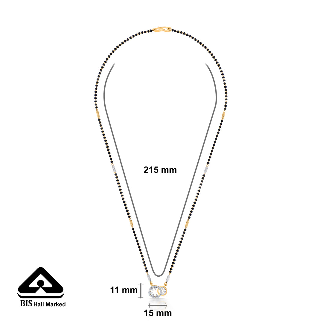 twin loop gold modern mangalsutra for women