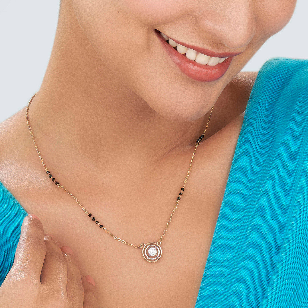 Divya Chakra Gold Modern Mangalsutra for Women
