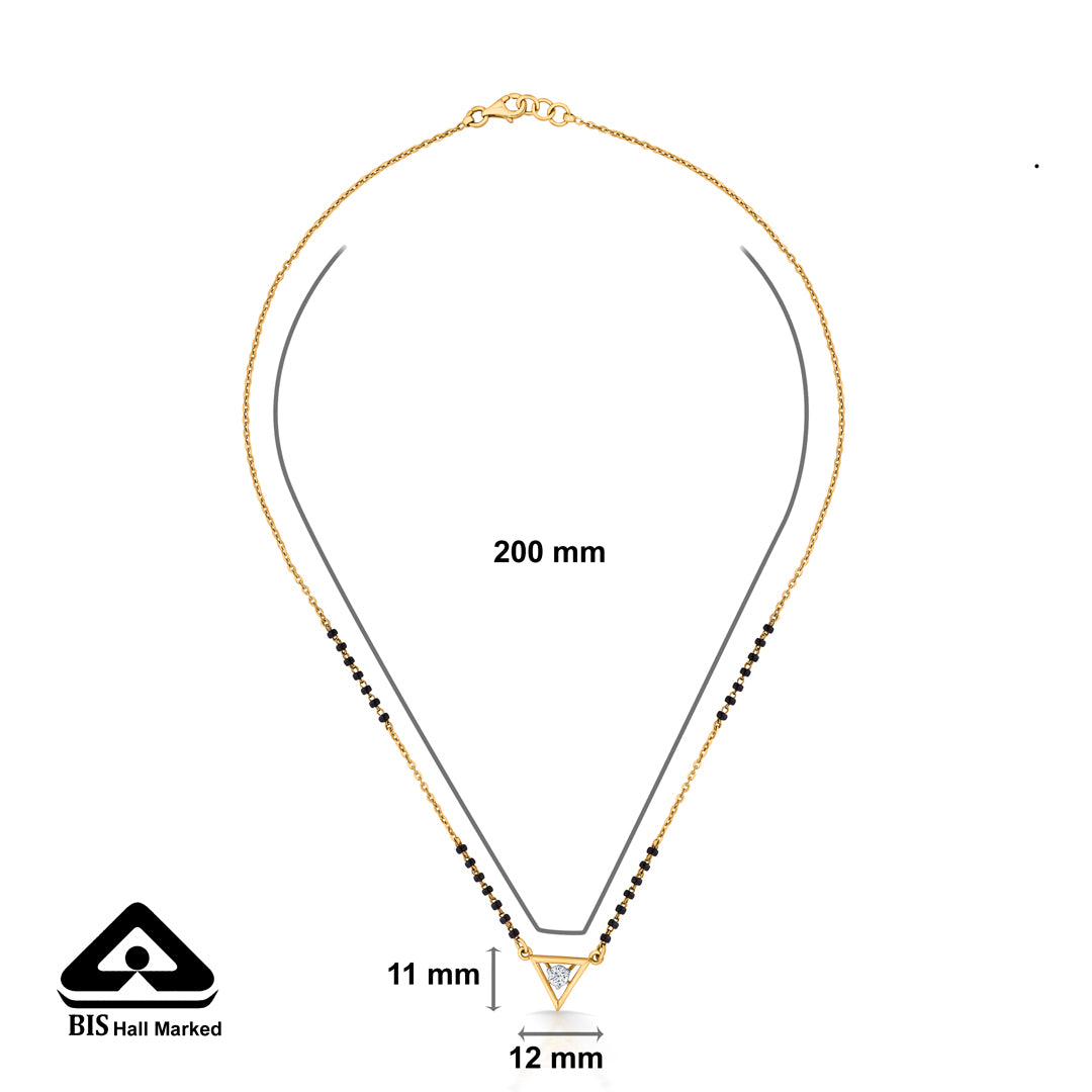 viva spark gold modern mangalsutra for women