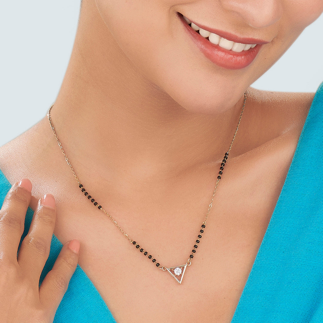 viva spark gold modern mangalsutra for women