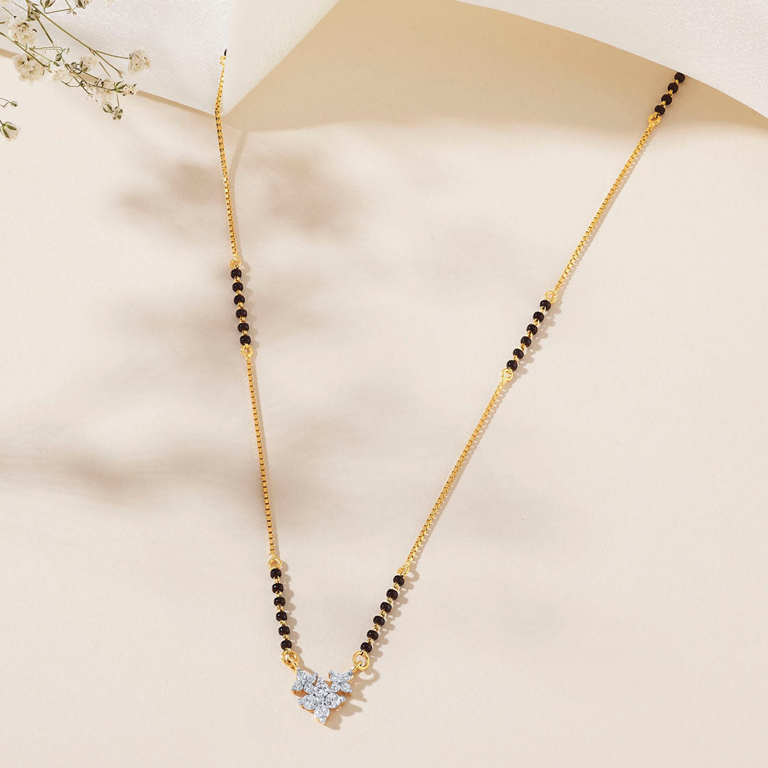 Floral Spark Modern Gold Mangalsutra