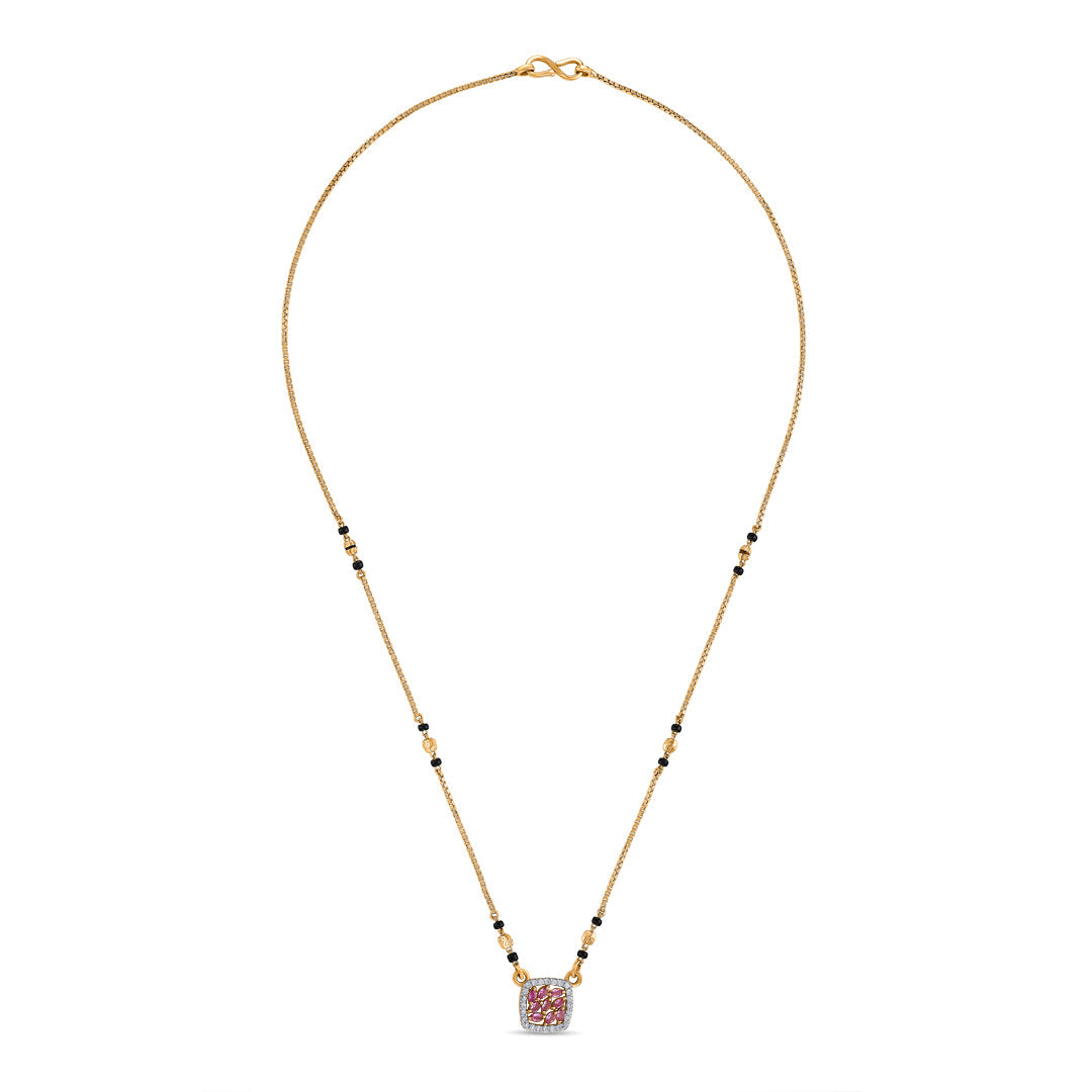Studded Square Modern Gold Mangalsutra