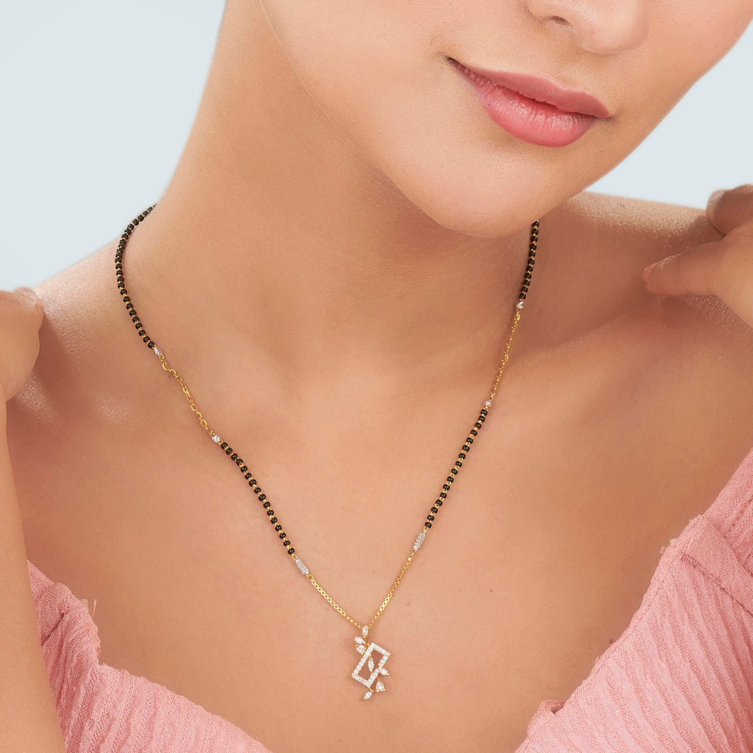 Grace Grid Gold Modern Mangalsutra for Women