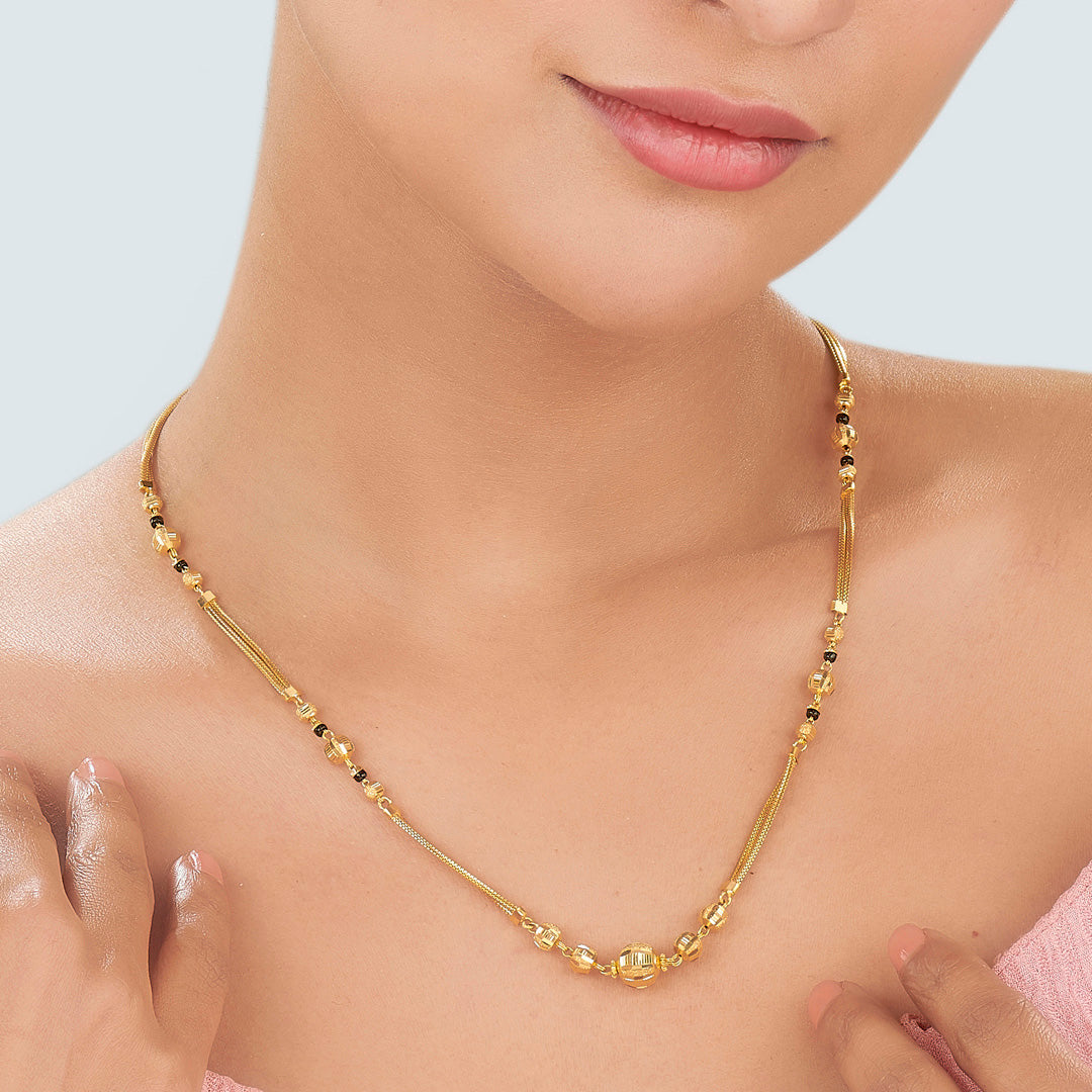 Square Grace Gold Modern Mangalsutra for Women