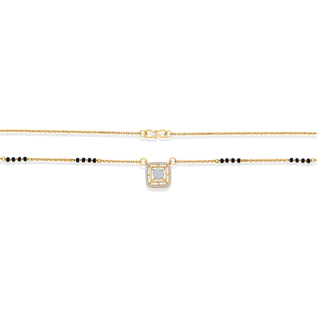 whispering leaves gold modern mangalsutra for women