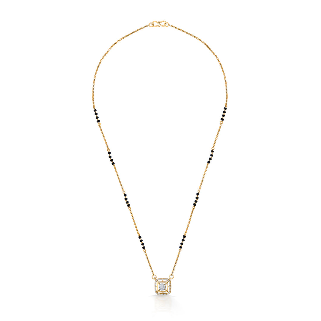 whispering leaves gold modern mangalsutra for women