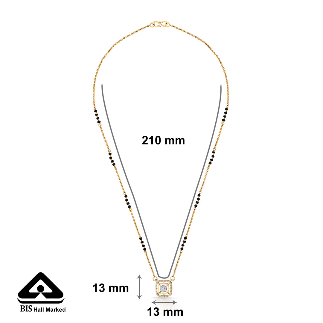 whispering leaves gold modern mangalsutra for women