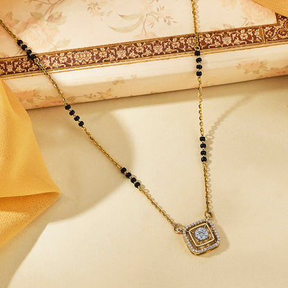 Whispering Leaves Gold Modern Mangalsutra for Women