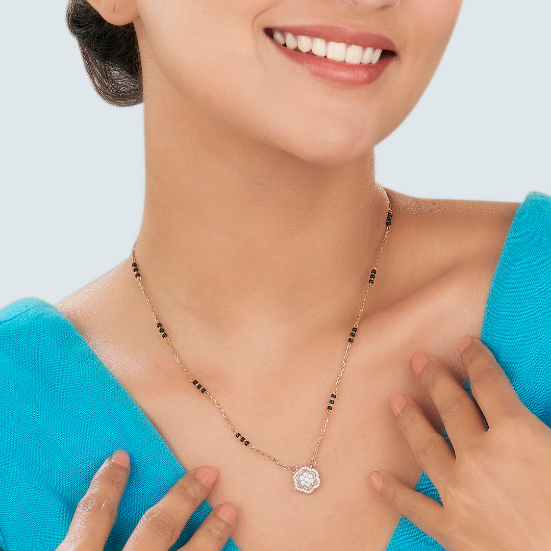Floret Spark Gold Modern Mangalsutra for Women