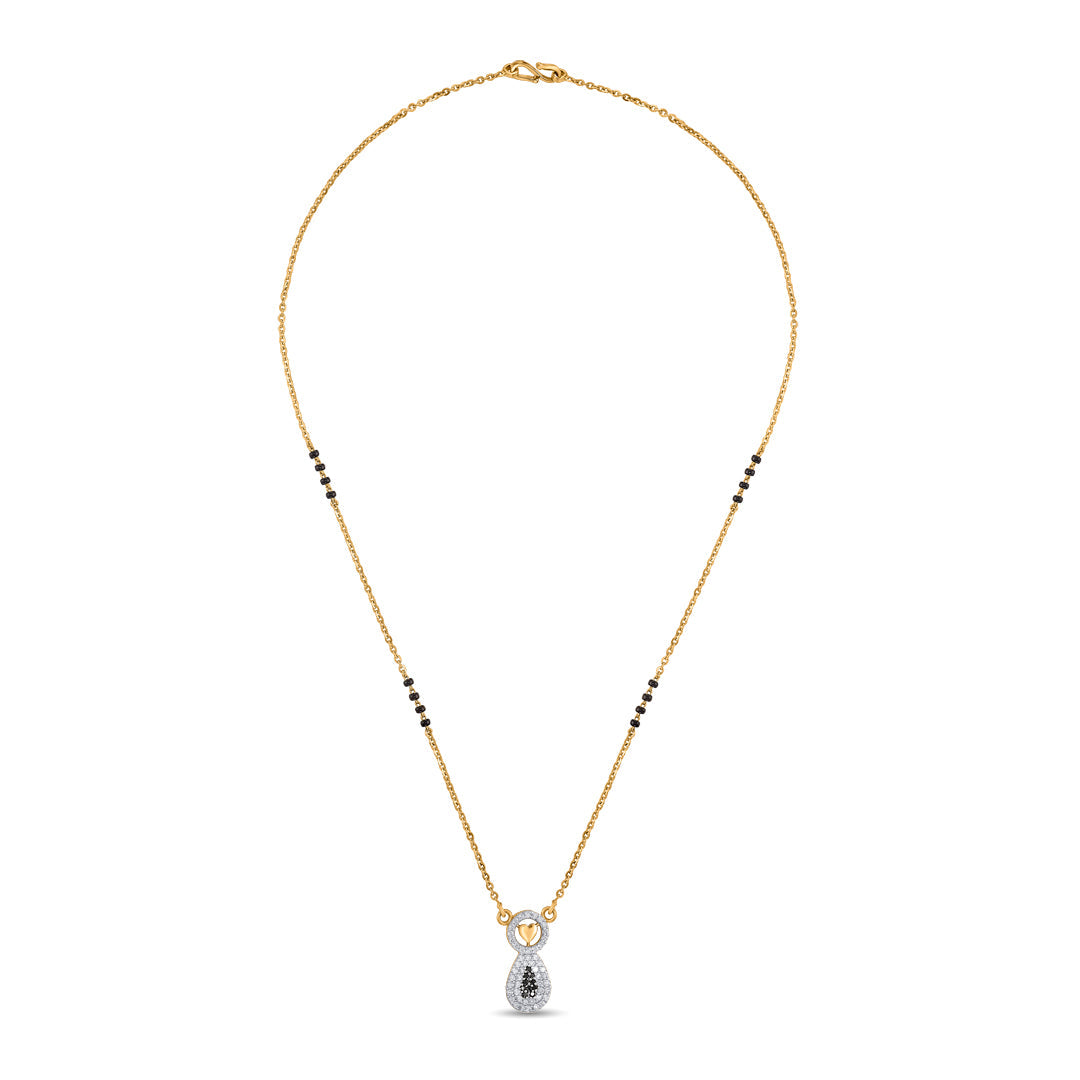 Ornate Heart Modern Gold Mangalsutra
