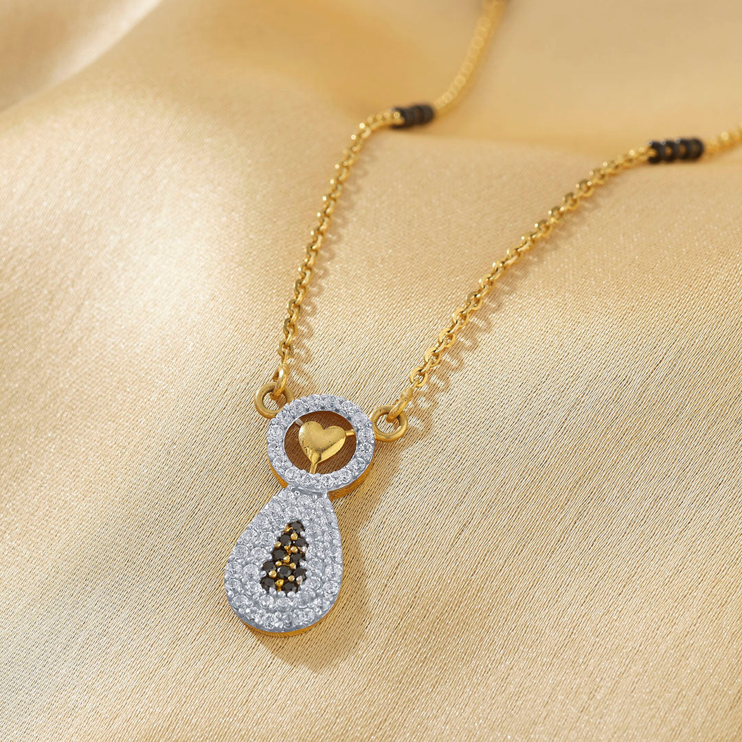 Ornate Heart Modern Gold Mangalsutra
