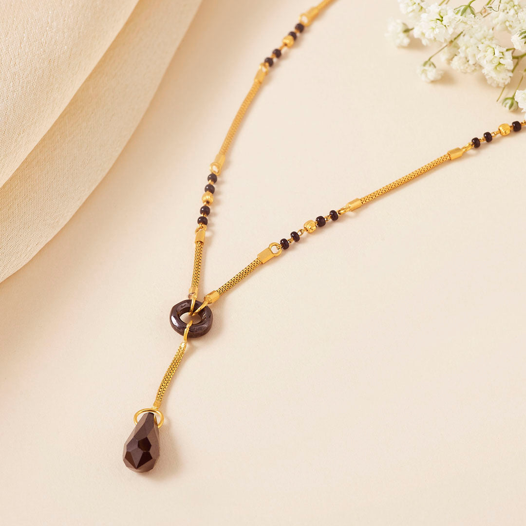 Mahogany Stone Modern Gold Mangalsutra