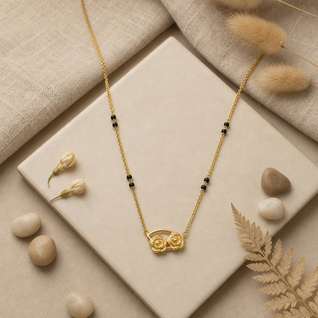 Twin Rose 9Kt Gold Mangalsutra