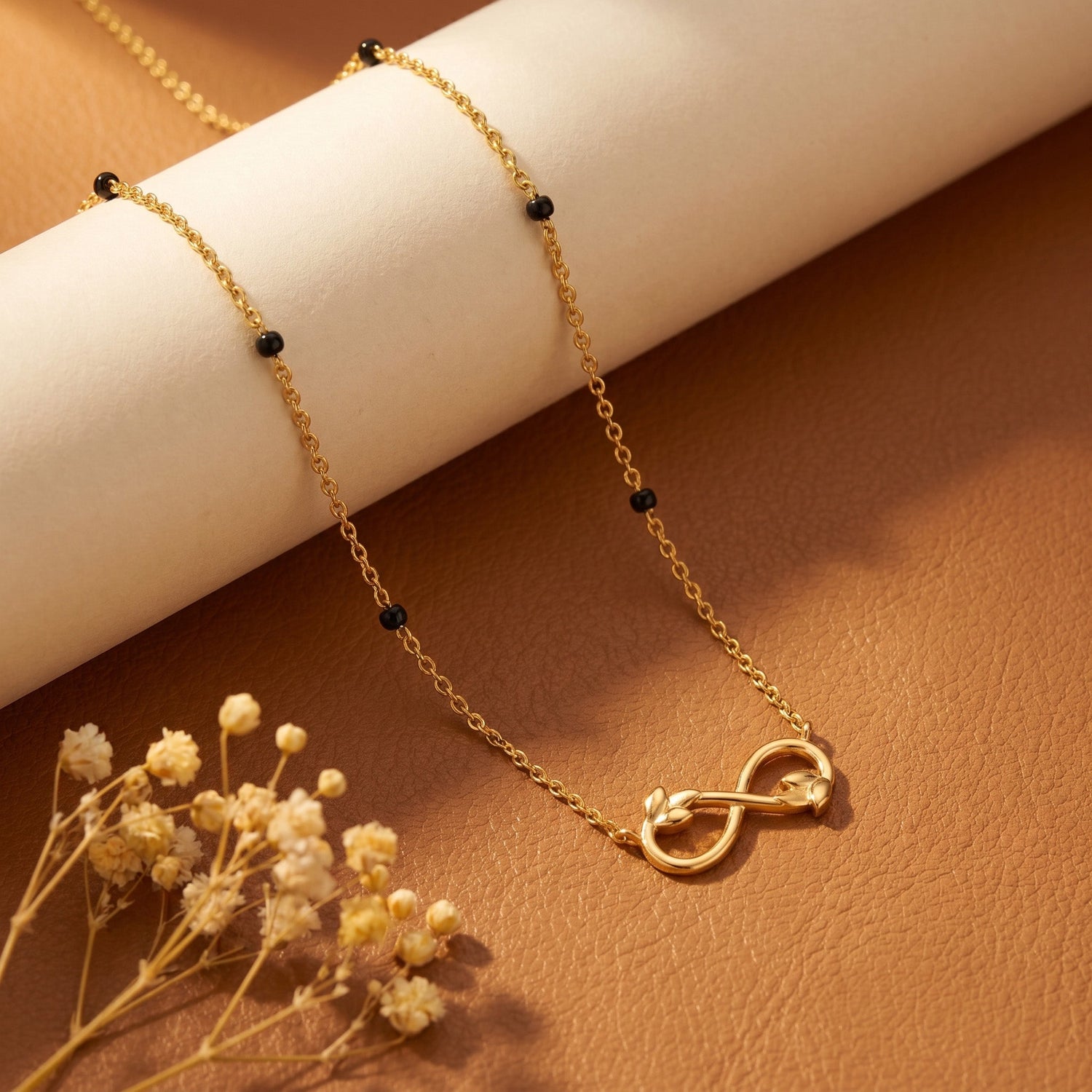 Infinity & Petals 9Kt Gold Mangalsutra