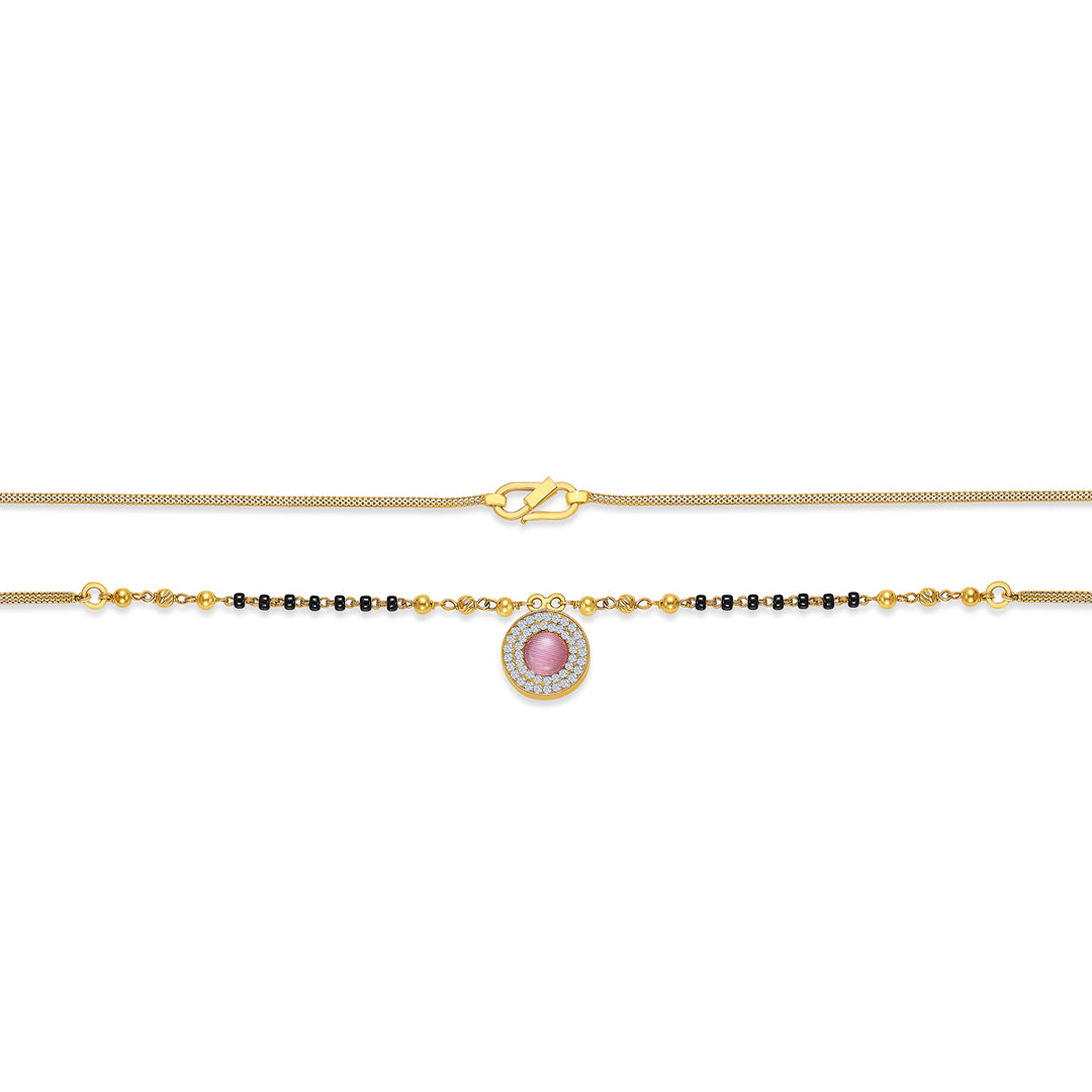 golden bliss 22 karat (916) yellow gold modern mangalsutra for women