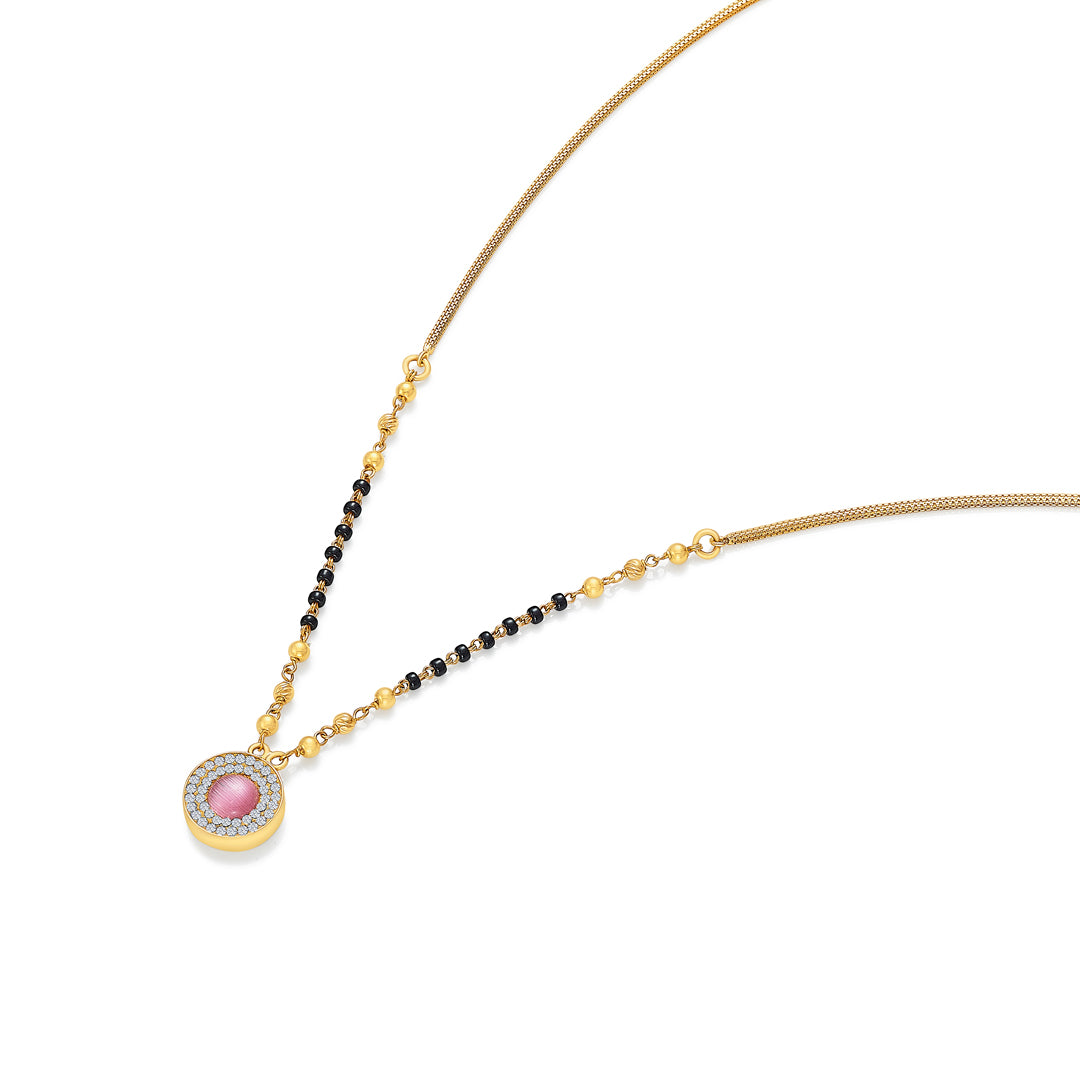 golden bliss 22 karat (916) yellow gold modern mangalsutra for women