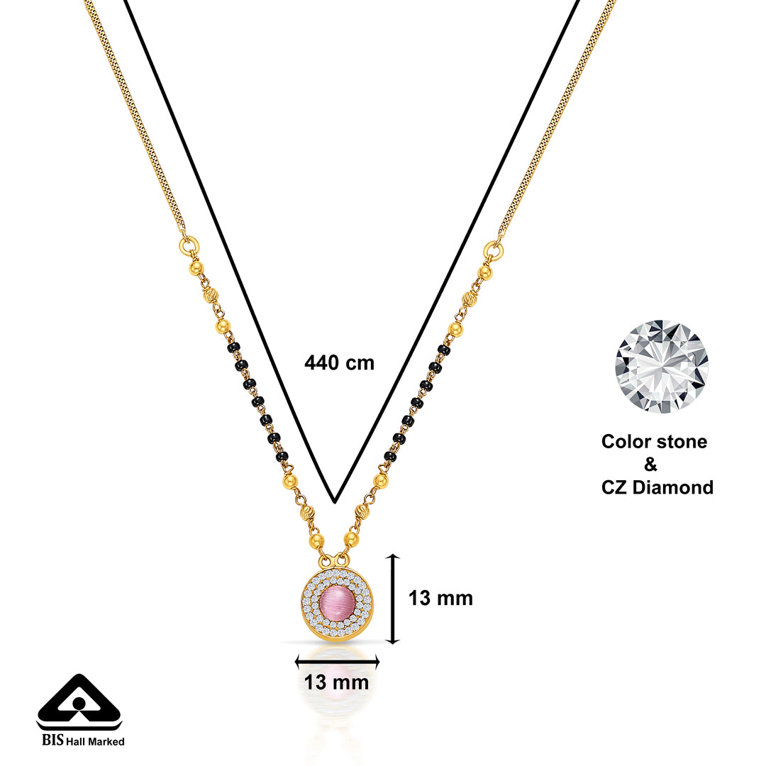 golden bliss 22 karat (916) yellow gold modern mangalsutra for women