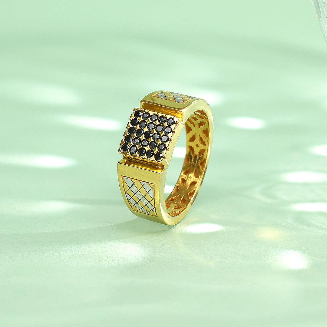 noble circle men's gold ring