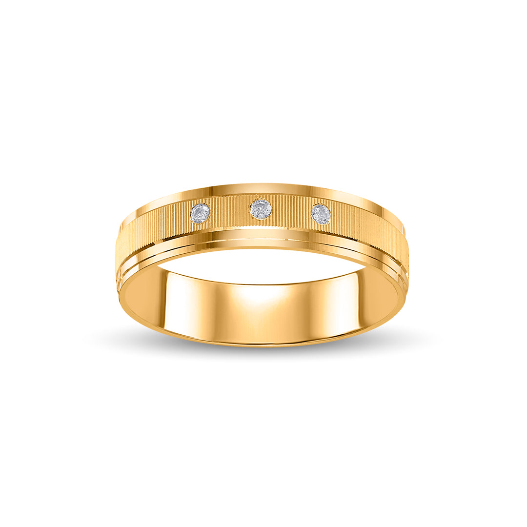 Texture Align Men's Gold Ring