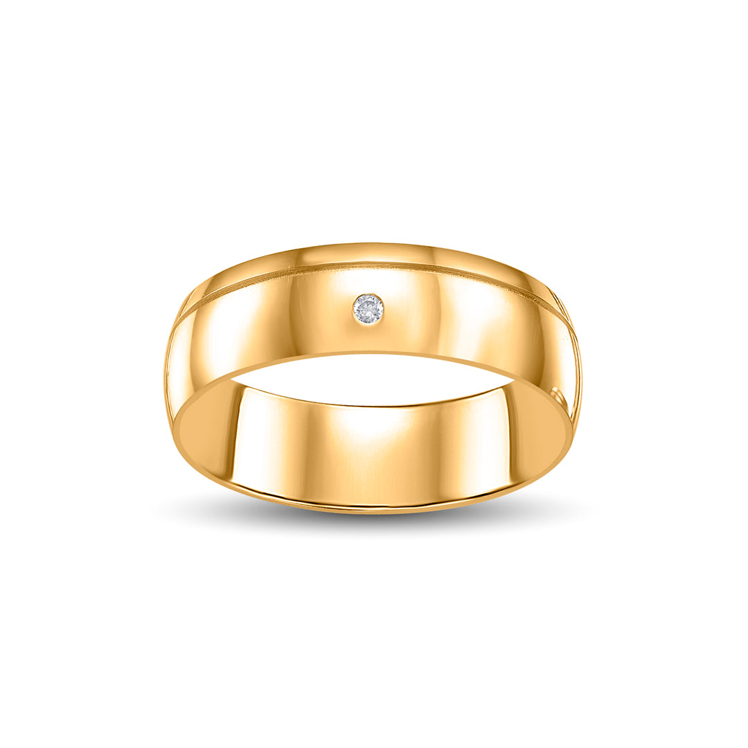 Solid Line Men's Gold Ring
