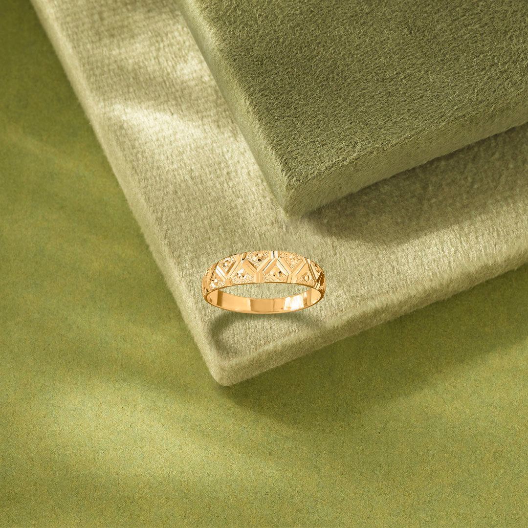 Shimmer Angles Men's Gold Ring