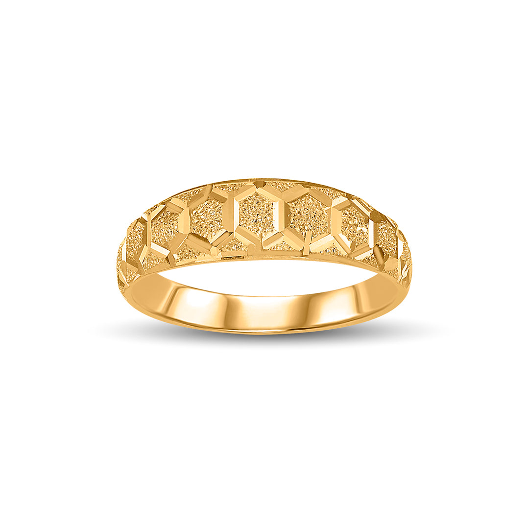 Shimmer Hexas Men's Gold Ring