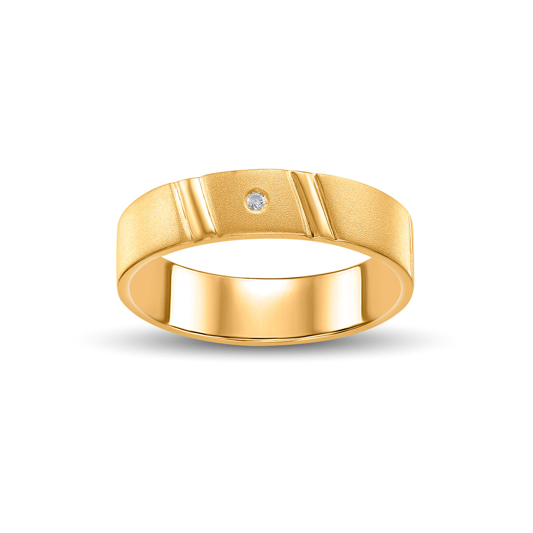 Slant Shine Men's Gold Ring