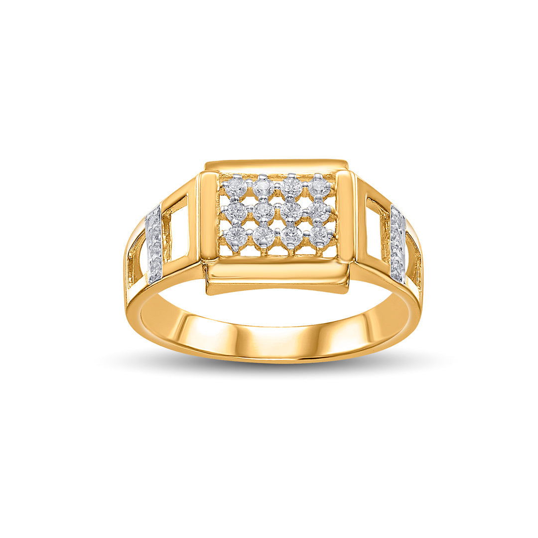 Studded Edge Men's Gold Ring