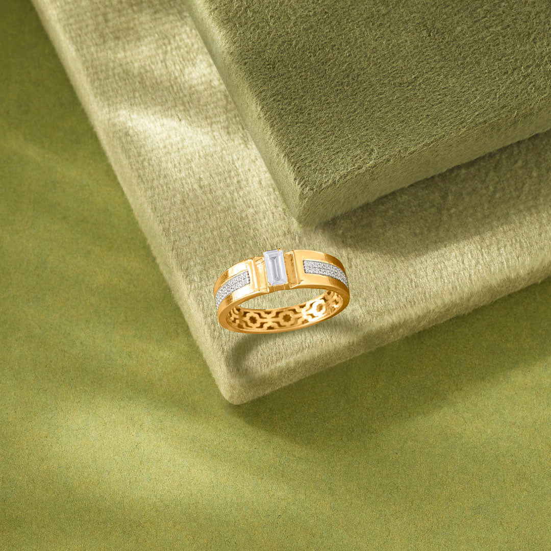 Royal Facet Men's Gold Ring