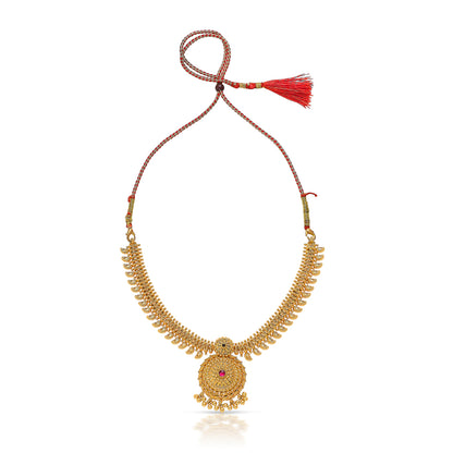 Royal Garland Yellow Gold Short Necklace For Women
