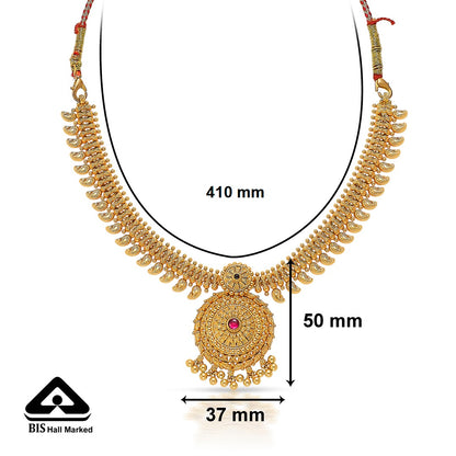 Royal Garland Yellow Gold Short Necklace For Women