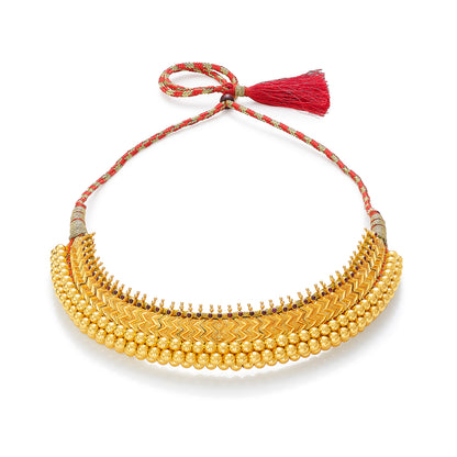 Vajratik Yellow Gold Choker Necklace For Women