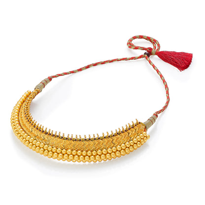 Vajratik Yellow Gold Choker Necklace For Women
