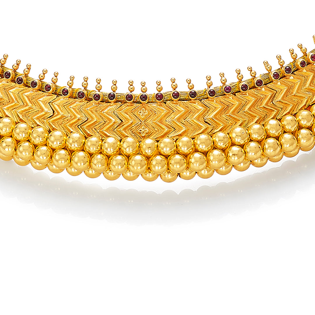 vajratik yellow gold choker necklace for women