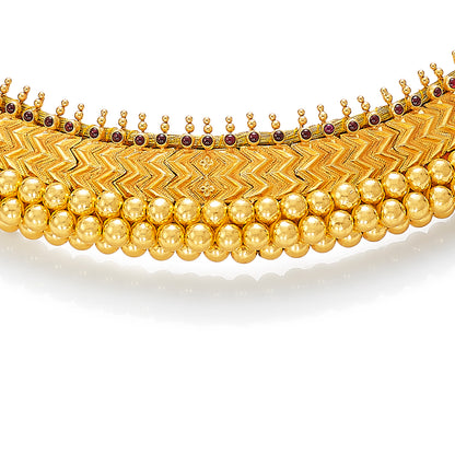 Vajratik Yellow Gold Choker Necklace For Women