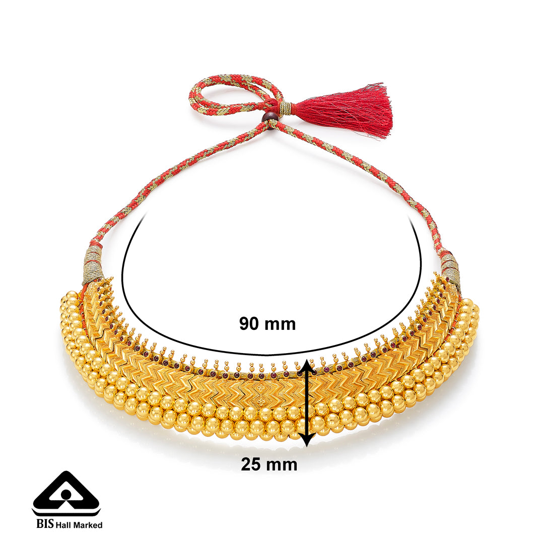 vajratik yellow gold choker necklace for women