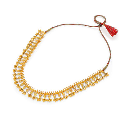 Gokak Kolhapuri Saz Yellow Gold Short Necklace For Women