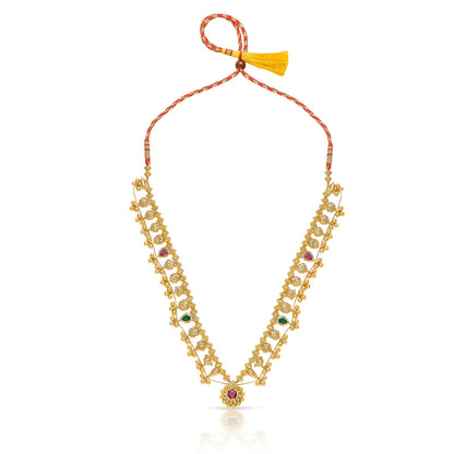 Kolhapuri Saaj Yellow Gold Long Necklace For Women