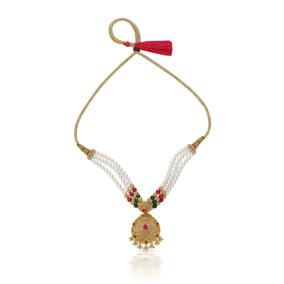 Gokak Mala Yellow Gold Short Necklace For Women