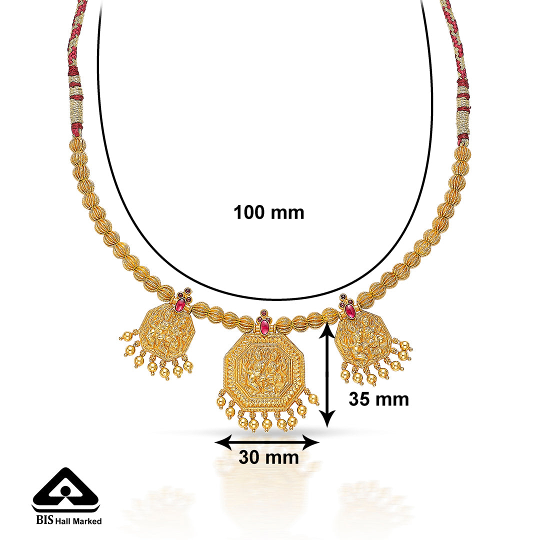 triratna gokak gold short necklace