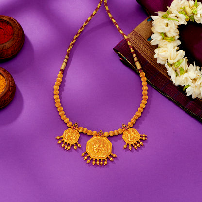 Triratna Gokak Gold Short Necklace
