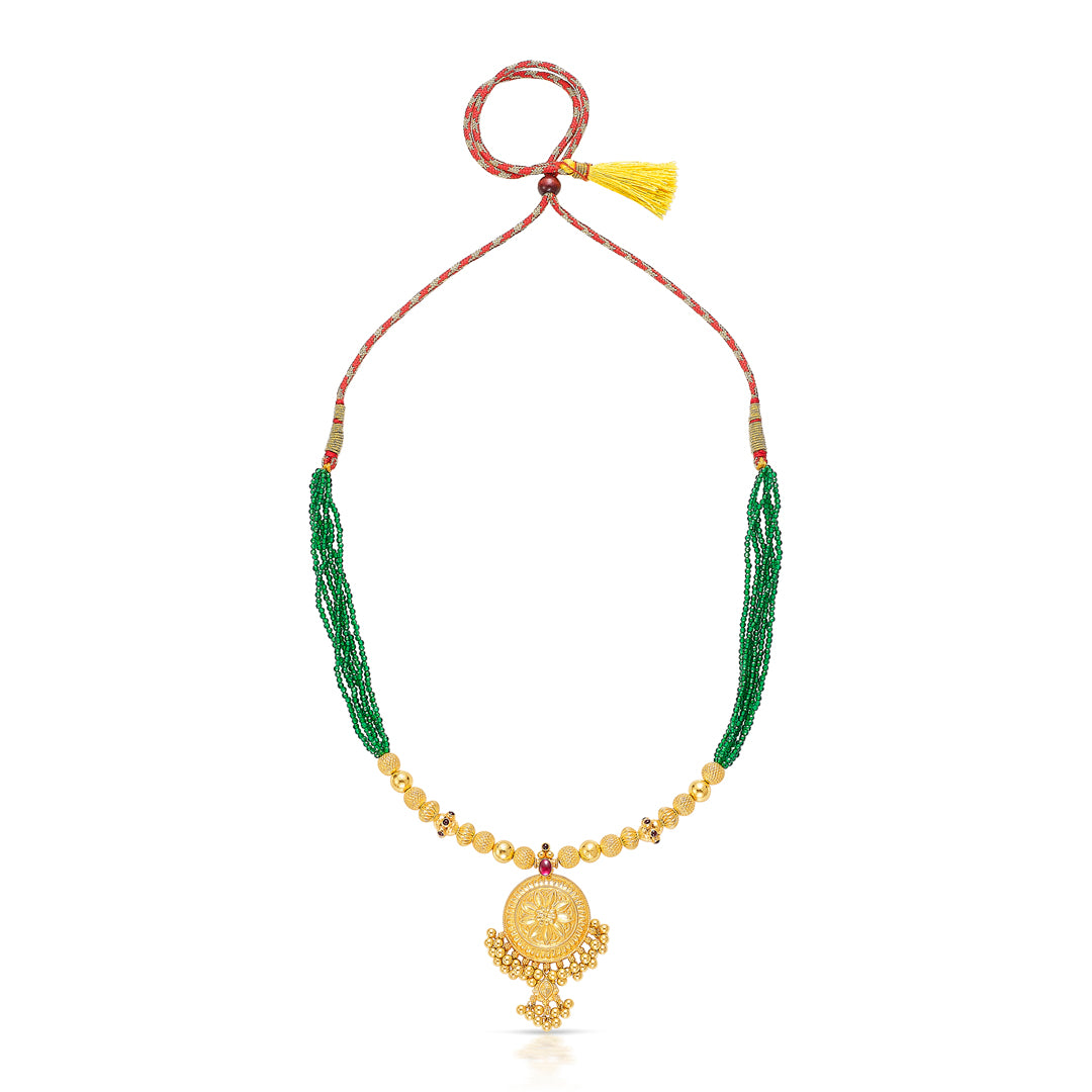 Gokak Mala Yellow Gold Thushi Necklace For Women