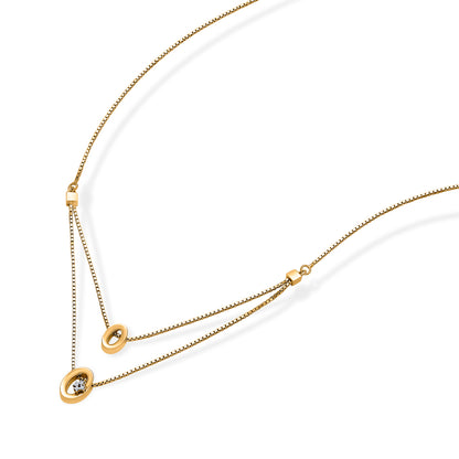 Twin Horizon Yellow Gold Short Necklace For Women