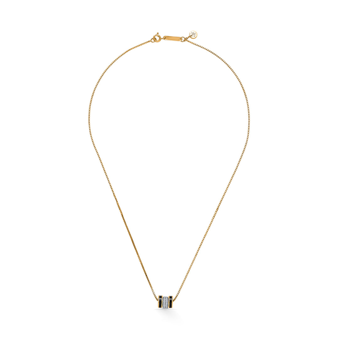 Halo Mirage Yellow Gold Short Necklace For Women