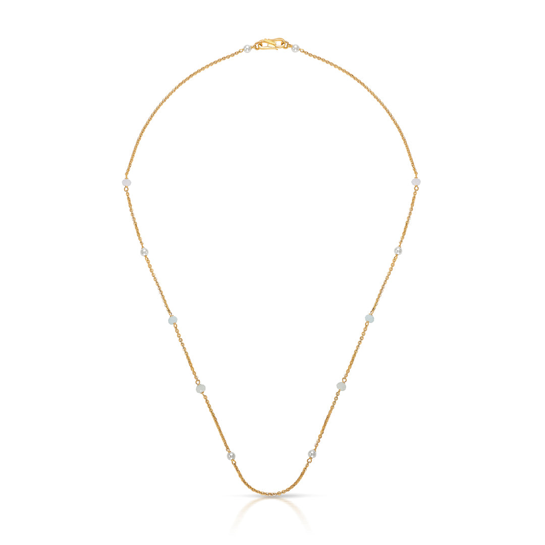 Serene Length Yellow Gold Long Necklace For Women