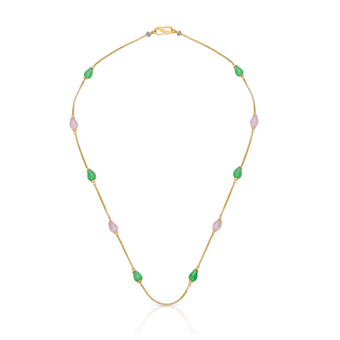 Minimalist Yellow Gold Long Necklace For Women