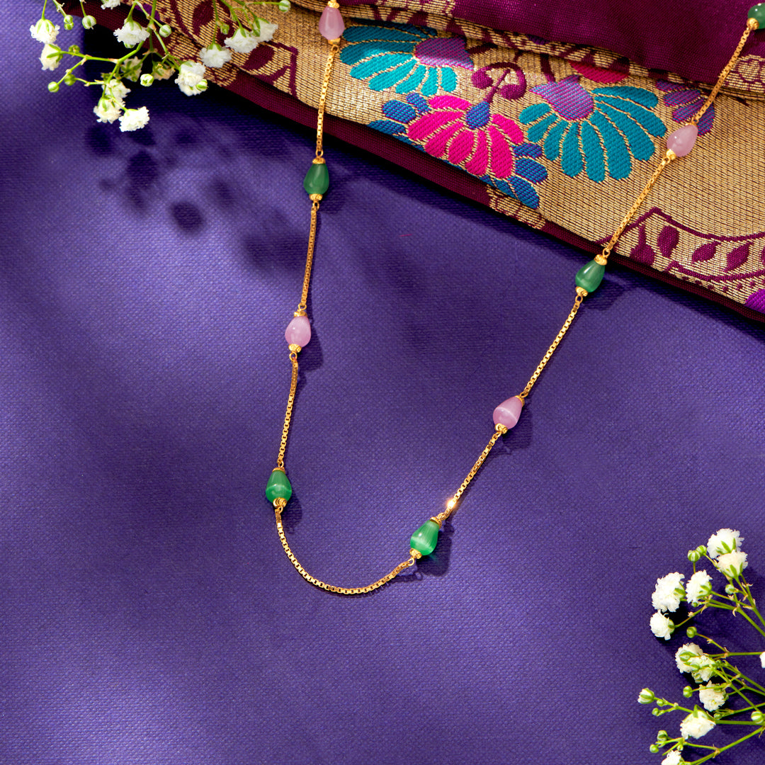 Minimalist Yellow Gold Long Necklace For Women