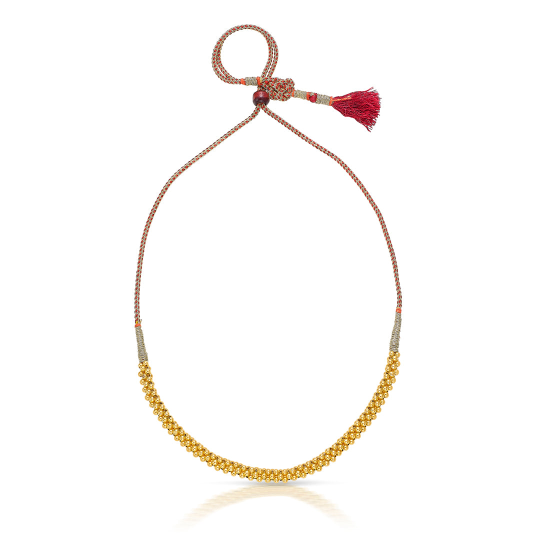 shubhada yellow gold thushi necklace for women