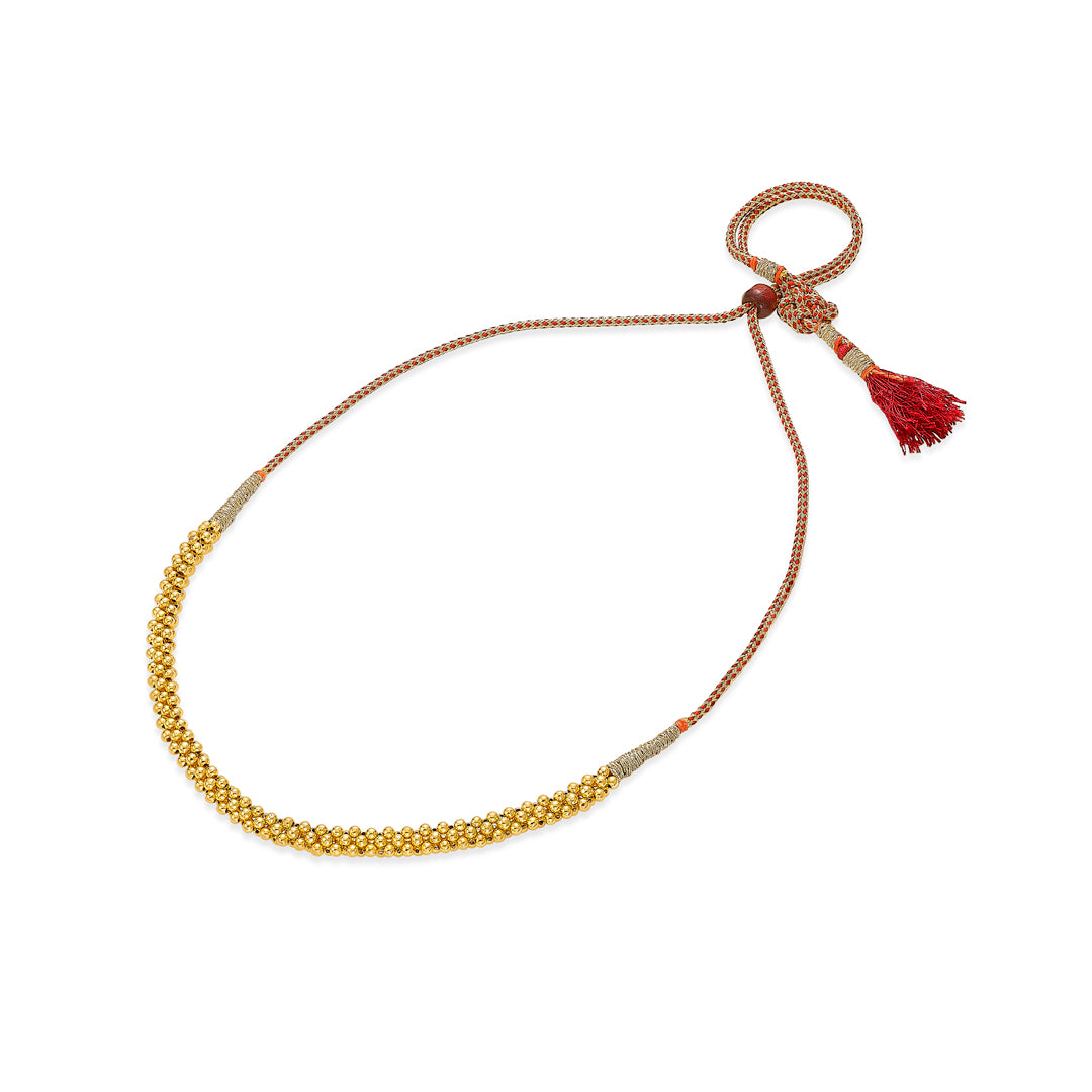 shubhada yellow gold thushi necklace for women